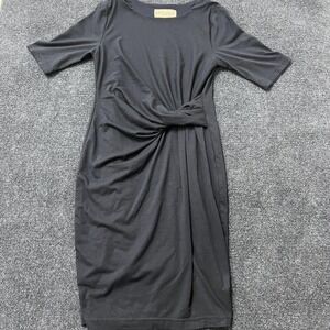 Philosophy Republic Clothing Dress Womens Small Black Twist Front Sheath Knit